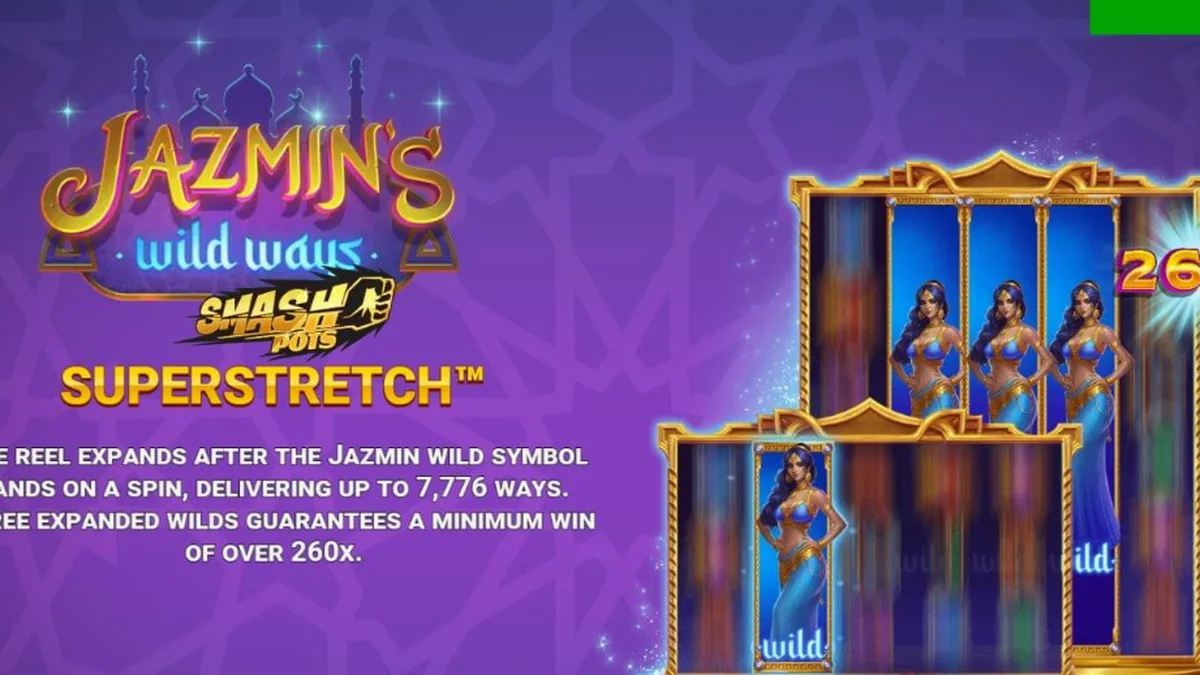 Pemandangan visual mewah dari slot Jazmin’s Wild Ways Smash Pots™