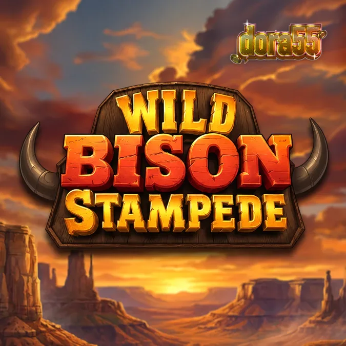 Tampilan visual permainan slot Wild Bison Stampede dengan latar belakang dataran Amerika.